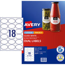 Avery Label L7102 Oval White Glossy 18up 10 Sheets 63x42mm - Office Connect 2018