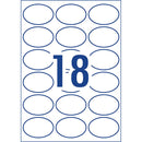 Avery Label L7102 Oval White Glossy 18up 10 Sheets 63x42mm - Office Connect 2018