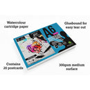 Artgecko Pro Watercolour Postcards A6 20 Sheets 300gsm White Paper - Office Connect 2018