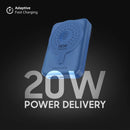 PROMATE 10000mAh SuperCharge Magsafe Wireless Charging PowerBank Perfect for iPhones & Apple Watch. 15W Magsafe Charger. 3W Apple Watch Charger. 20W PD USB-C Port. SLim & Compact. Blue Colour. - Office Connect 2018