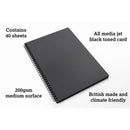 Artgecko Shady Sketchbook A3 80 Pages 40 Sheets 200gsm Black Toned Card - Office Connect 2018