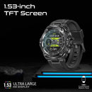 PROMATE IP67 Sport Watch with 1.53" Round Screen & BT Calling. Fitness Tracker, Pedometer, Blood Presure Prediction, Heart Rate Real Time, Smart Notifications, Over 100 Customized Watch Faces. Black