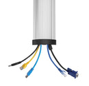 BRATECK  2-Channel 1604X92mm Slim Aluminium Floor Cable Cover. Flexible Lid Design with Rugged End Caps. - Office Connect 2018
