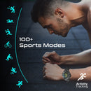 PROMATE IP67 Sport Watch with 1.53" Round Screen & BT Calling. Fitness Tracker, Pedometer, Blood Presure Prediction, Heart Rate Real Time, Smart Notifications, Over 100 Customized Watch Faces. Black