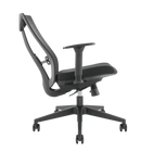 BRATECK Office Chair with Ergonomic & Breathable Mesh Back. Pneumatic Seat-Height Adjustment. Adjustable Tilt-back, Lumbar Cushion. PU Hooded Casters. Seat Adjust. Black Colour. - Office Connect 2018