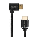 PROMATE 5m 4K HDMI right angle Cable. 24K Gold plated. High-speed Ethernet. 3D support. Mesh braided cable. Long bend lifespan. Max Res: 4K@60Hz (4096X2160). Colour black. - Office Connect 2018