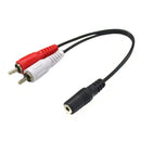 DYNAMIX 200mm Stereo 3.5mm Female to 2 RCA Male Cable - Office Connect 2018