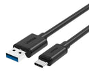 UNITEK 1m USB 3.1 USB-C Male to USB-A Male Cable. Reversible USB-C Connector, Supports Data Transfer Speed up to 5Gbps. Sync & Charging. Black Colour. - Office Connect 2018