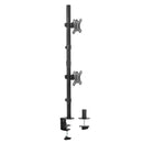 BRATECK 13"-32" Dual Vertical Articulating Monitor Stand. Max Load 8kgs per Monitor. Rotate, Tilt & Swivel. Clamp & Grommet Option Height Adjustable. Buit in Cable Mangement.  VESA 75x75 & 100x100 - Office Connect 2018
