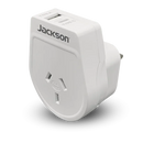 JACKSON Slim Outbound Travel Adaptor 1x USB-A and 1x USB-C (2.1A) Charging Ports. Converts NZ/AUS Plugs for use in UK, Hong Kong & More. - Office Connect 2018