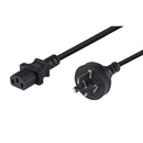 DYNAMIX 0.75M 3-Pin Plug to IEC C13 Female Plug 10A, SAA Approved Power Cord. 1.0mm copper core. BLACK Colour. - Office Connect 2018