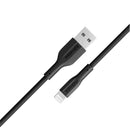 PROMATE 1M USB-A to Lightning Connector Super Flexible Cable. Supports 2A Charging & 480Mbps Data Transfer. Black Colour. - Office Connect 2018
