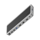 PROMATE 12-in-1 Multi-Port Hub. Includes 4x USB-A & 1x USB-C PD Port, 2x HDMI Ports, 1x RJ45 Gig Port, 1x Display Port, SD/TF Card Slots, 1x Aux Port. Silver/Black Colour. - Office Connect 2018