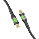 PROMATE 1.2m USB-C to USB-C Cable with Transparent Connectors & LED''s Supports 60W PD. 25000+ Bend Lifespan. Supports Data & Charge. Gold Plated Connectors. Durable Nylon Braided Cable. Black Colour. - Office Connect 2018