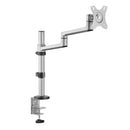 BRATECK 17"-32" Single Arm Premium Articulating Monitor Mount. Arm Extension 466mm, Built-in Cable Management, Detachable VESA Plate. Desk Clamp & Grommet Mounting Inc. Matte Grey Colour. - Office Connect 2018