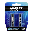 MAXLIFE AA Rechargeable Battery NIMH 2500mAh. 2Pk. - Office Connect 2018