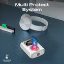 PROMATE 10000mAh Ultra Compact 35W SuperSpeed Power Bank with Built-in USB-C & Lightning Cables. 35W PD, USB-C In/Out. LED Battery Display. Automatic Voltage Regulation. White Colour. - Office Connect 2018