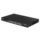 EDIMAX 28-Port Surveillance Long Range Gigabit PoE+ Web Smart Switch with 2 Gigabit RJ45 & 2 SFP Ports. Max Power Budget 400W. Supports PoE up to 200m. IEEE 802.3af/at PoE Compliant. IP Surveillance VLAN - Office Connect 2018
