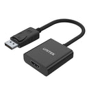 UNITEK 1080P DisplayPort to HDMI FHD Adapter with 20cm Cable. Supports PC Res up to 1920x1200 & HDTV Res up to 1080p. Plug & Play. Black Colour. - Office Connect 2018