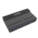UNITEK 4-Port KVM Switcher with 4x USB-A 3.0 Ports. Share USB Devices Between 2x Laptops/PC''s, Up to 5Gbps Transfer Speed, LED Indicator, Plug & Play. Inc USB-A to C & USB-A to DC Cables - Office Connect 2018