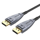 UNITEK 30M Ultrapro DisplayPort 1.4 Active Optical Cable. Supports Up to 8K@60Hz & 4K@120Hz. Long Distance A/V Lossless Transmission. 32.4Gbps Bandwidth. Space Grey + Black Colour. - Office Connect 2018