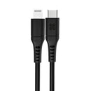 PROMATE 3m 20W PD USB-C to Lightning Charge & Sync Cable. For Apple iPhone, iPad, & iPad Mini. Soft Touch Silicone. Anti Snap Tangle Free Design. Black. *Not MFI Certified* - Office Connect 2018