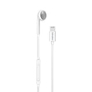 PROMATE Apple MFI Certified HiFi Wired Mono Earbud with Call Button and Microphone. Inline Remote for Playback and Volume Control. Comfortable Silicone Ear Hooks and Noise Cancellation. White - Office Connect 2018