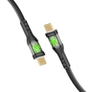 PROMATE 2m USB-C to USB-C Cable with Transparent Connectors & LED''s Supports 60W PD. 25000+ Bend Lifespan. Supports Data & Charge. Gold Plated Connectors. Durable Nylon Braided Cable. Black Colour. - Office Connect 2018