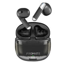 PROMATE In-Ear HD Bluetooth Earbud with Intellitouch & 300mAh Charging Case. Ergonomic Fit, up to 6-Hour Playback, 2x 40mAh Earphone Battery, Auto Pairing, Black Colour - Office Connect 2018