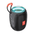 PROMATE 5W Wireless HD Bluetooth Portable Speaker with Built-in Lanyard. Battery Capacity 1200mA, Up to 6 Hours Playback, Supports Handsfree, Charge Time 3-4 Hours, Rainbow LED Lights. Black Colour. - Office Connect 2018