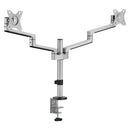 BRATECK 17"-32" Dual Arm Premium Articulating Monitor Mount. Arm Extension 447mm, Built-in Cable Management, Detachable VESA Plate. Desk Clamp & Grommet Mounting Inc. Matte Grey Colour. - Office Connect 2018