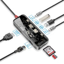 PROMATE 8-in-1 USB Multi-Port Hub with USB-C Connector. Includes 100W PD, 4K HDMI Port, RJ45 Port, USB-A 3.0 Ports. Transparent - Office Connect 2018