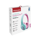 PROMATE Child-Safe Wireless Bluetooth Over-Ear Headphones. Up to 5 Hours Playback Time, Range 85-93dB. Built-in 300mAh Battery, 10m Operating Distance, Built-in Mic, Padded EarPads Bubblegum Color - Office Connect 2018