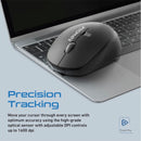 PROMATE Ergonomic Wireless Mouse 800/1200/1600 Dpi. 10m Working Range. Included Nano Receiver. Easy Plug and Play Installation. Compatible with Windows and Mac. Black - Office Connect 2018