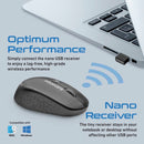 PROMATE Ergonomic Wireless Mouse 800/1200/1600 Dpi. 10m Working Range. Included Nano Receiver. Easy Plug and Play Installation. Compatible with Windows and Mac. Black - Office Connect 2018
