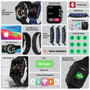 PROMATE IP68 Smart Watch with Handsfee & Large 1.8" DIsplay. Bluetooth Calling. Up to 20 Days Battery Life. Heart Rate/Step/Sleep Tracker. Find Phone. Alarm. 37x Multi-Sport Modes. Black - Office Connect 2018