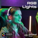 PROMATE HiFi Stereo Wireless Bluetooth Active Noice Cancelling Headphones with RGB Lighting. Flip & Fold Design. Up to 40Hrs Play Back. Inline Controls Touch Buttons. Silver Colour. - Office Connect 2018