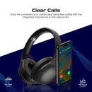PROMATE High-Fidelity Stereo Deep Base Bluetooth Wireless Headphones. Up to 24 Hours Playing Time, Built-in 300mAh Battery, Flip & Fold Design, 10-15m Operating Distance, Wired or Wireless. Black - Office Connect 2018