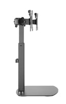 BRATECK 17''-27'' Dual Screen Vertical Lift Monitor Stand. Easy Gas Spring Switch for effortless Adjustment. Detachable VESA Plate. Tilt & Rotate, VESA 75x75, 100x100, Max Load: 12Kgs. Cable Management. - Office Connect 2018