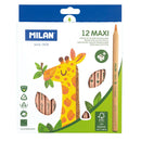 Milan Coloured Pencils Triangular Maxi Pack 12 Assorted Colours - Office Connect 2018