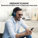 PROMATE Deep Base Bluetooth V5.0 Wireless Over-ear Headphones. Up to 5 Hours Playback, Built-in 200mAh Battery. 10m Operating Distance. Exceptional hi-res Driver Blue Colour. - Office Connect 2018