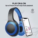 PROMATE Deep Base Bluetooth V5.0 Wireless Over-ear Headphones. Up to 5 Hours Playback, Built-in 200mAh Battery. 10m Operating Distance. Exceptional hi-res Driver Blue Colour. - Office Connect 2018