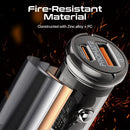 PROMATE 65W Quick Charging In-Car Adapter for Tablets & Smartphones. 65W PD USB-C Port for PC & Tablets, Quick Charge (QC) USB-A Port, Transparent Design, Super-Mini Small Adapter. - Office Connect 2018