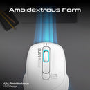 PROMATE EZGrip Ambidextrous Ergonomic Wireless Mouse. 800/1200/1600Dpi, Easy Plug & Play, Up to 6 Millon Keystrokes, Lag-free, Long Life Battery with Low Power Consumption. White Colour - Office Connect 2018