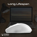 PROMATE EZGrip Ambidextrous Ergonomic Wireless Mouse. 800/1200/1600Dpi, Easy Plug & Play, Up to 6 Millon Keystrokes, Lag-free, Long Life Battery with Low Power Consumption. White Colour - Office Connect 2018