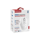 PROMATE EZGrip Ambidextrous Ergonomic Wireless Mouse. 800/1200/1600Dpi, Easy Plug & Play, Up to 6 Millon Keystrokes, Lag-free, Long Life Battery with Low Power Consumption. White Colour - Office Connect 2018