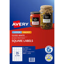 Avery Label L7119 Square White Glossy 35up 10 Sheets 35x35mm - Office Connect 2018