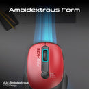 PROMATE EZGrip Ambidextrous Ergonomic Wireless Mouse. 800/1200/1600Dpi, Easy Plug & Play, Up to 6 Millon Keystrokes, Lag-free, Long Life Battery with Low Power Consumption. Red Colour - Office Connect 2018