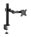 BRATECK 17"-32" Single Monitor Articulating Arm. Max Load: 12kg, VESA 75xx75 & 100x100. Extend, Tilt and Swivel. Detachable VESA Plate, Hidden Cable Management, Matte Black - Office Connect 2018