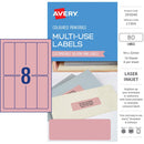 Avery Labels L7264 Salmon 32x94 A5 8up 10 Sheets - Office Connect 2018